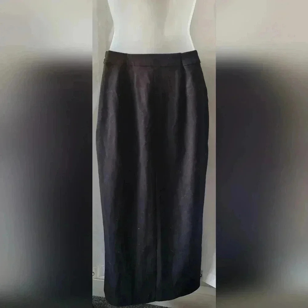 NA-KD Overlap Front Slit Midi Skirt, Black, xxsmall (US/2 EU/32) - Picture 7 of 13